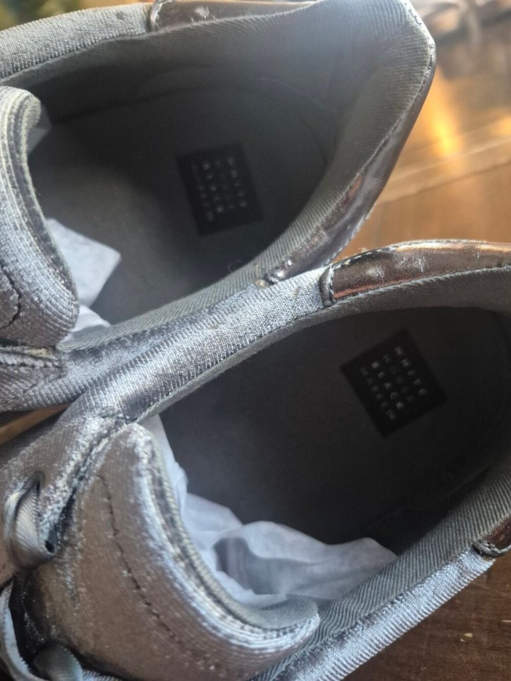White House Black Market Gray Velvet Sneakers 11M - Picture 3 of 6